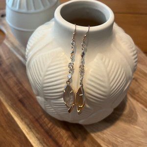 Kendra Scott Gold Long Dangle Earrings with Champagne Stones